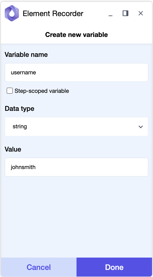 add variable manually